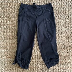 Jones New York Sport Cargo Capri Pants Size 10 Navy Drawstring Utility Travel
